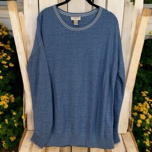 NEW Loft Outlet Bright Blue and Silver Trim Holiday Comfy Long Sleeve Size L‎